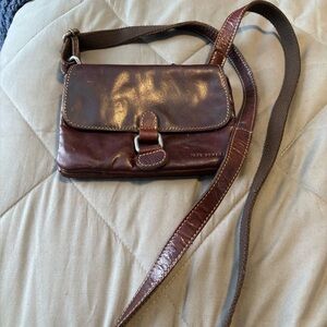 Jack Georges Brown Leather Crossbody Bag